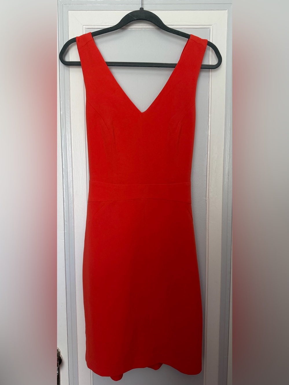 Banana Republic Coral Orange V-Neck Sheath Dress with Criss Cross Straps